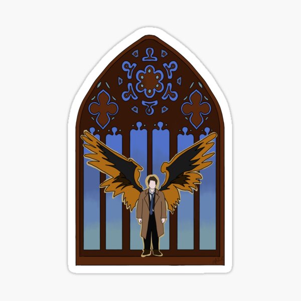 Stained Glass Angels- Castiel Sticker