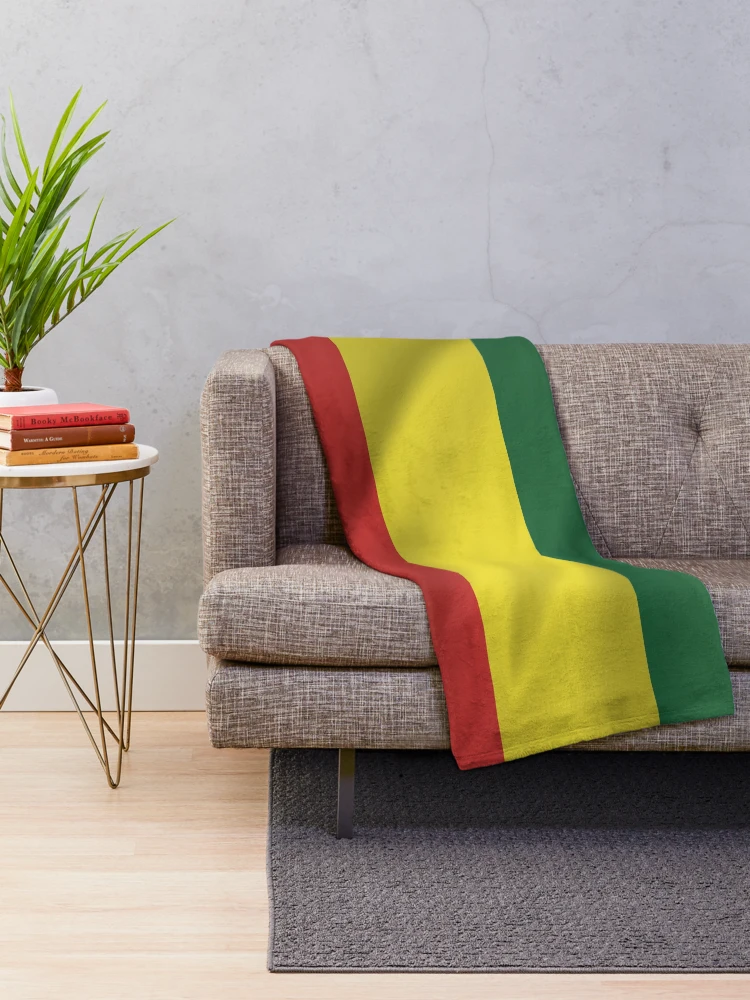Thumbnail 2 of 6, Throw Blanket, Wavy Rastafarian Flag designed and sold by RastaMerch.