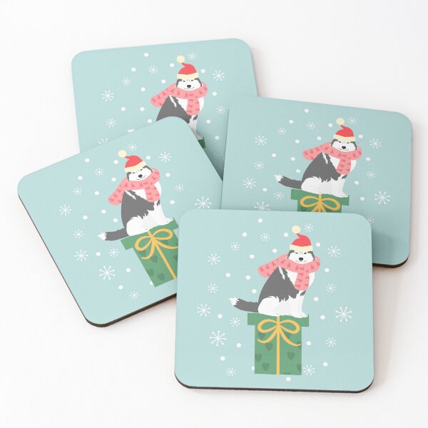 Item preview, Santa Siberian Husky and Christmas Gift designed and sold by Lulupainting.