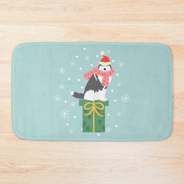 Item preview, Santa Siberian Husky and Christmas Gift designed and sold by Lulupainting.