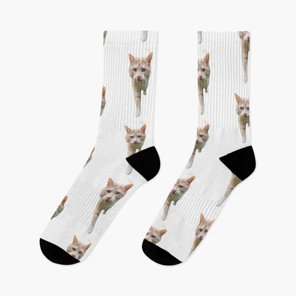 Item preview, Ginger cat licks lips walking towards you designed and sold by HauntedHills.