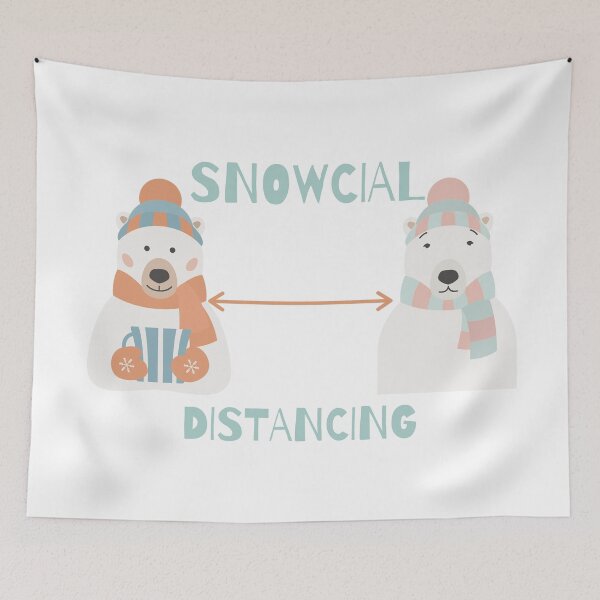 Item preview, Funny Social Distancing Snowcial Distancing Christmas Cute Polar Bear designed and sold by Irelene.