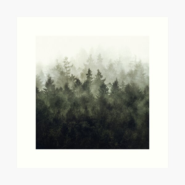 Item preview, The Heart Of My Heart // Green Mountain Romantasy Moody Wilderness Dream Forest With Cascadia Trees Covered In Magic Fog  designed and sold by Tordis Kayma.