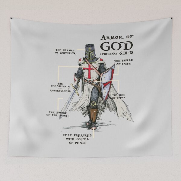 Item preview, Templar Shield Cross Medieval Warrior Sword Knights Templar Armor of God Helmet Emblem  designed and sold by TopTeeShop.