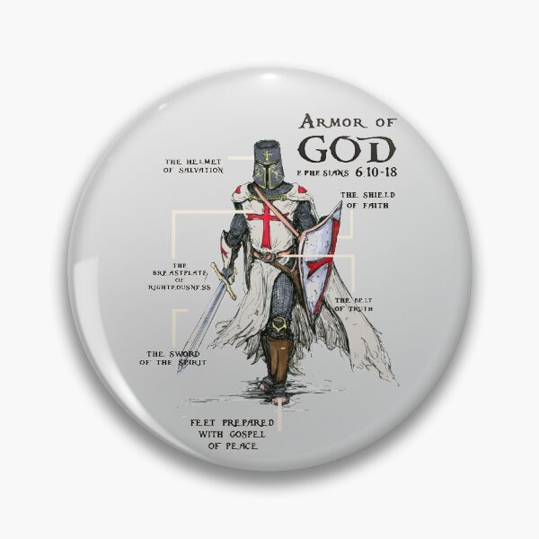 Item preview, Templar Shield Cross Medieval Warrior Sword Knights Templar Armor of God Helmet Emblem  designed and sold by TopTeeShop.