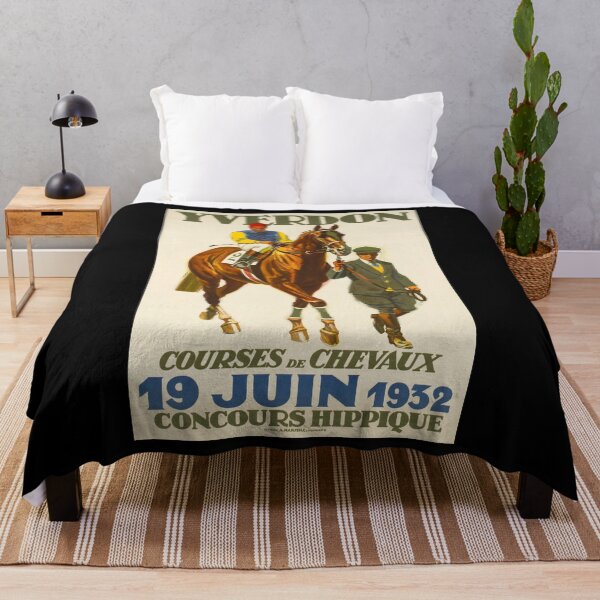 Item preview, retro yverdon courses de chevaux vintage reclame designed and sold by CorasPosters.