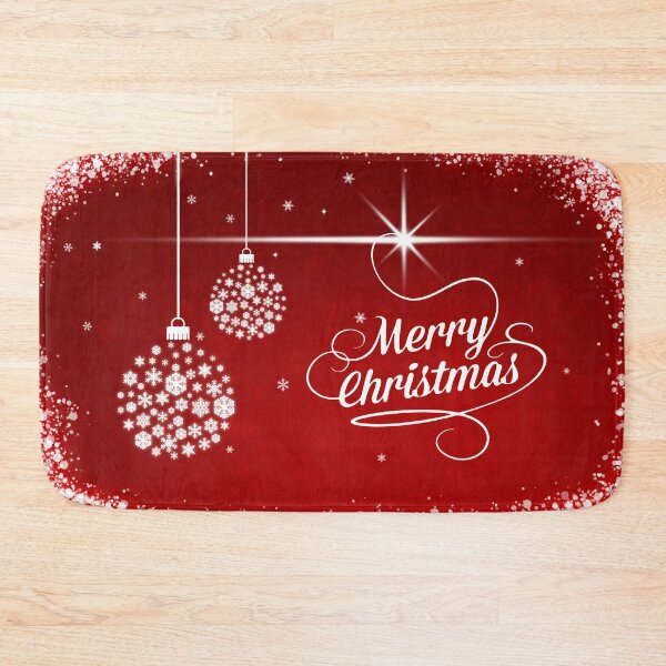 Item preview, Merry Christmas snowflake balls , Season december, frame red background	 designed and sold by MarketVisionAV.