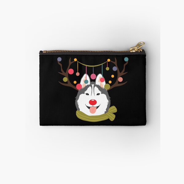 Item preview, Christmas Reindeer Siberian Husky - Black designed and sold by Lulupainting.