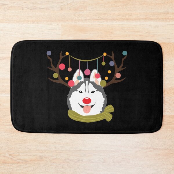 Item preview, Christmas Reindeer Siberian Husky - Black designed and sold by Lulupainting.