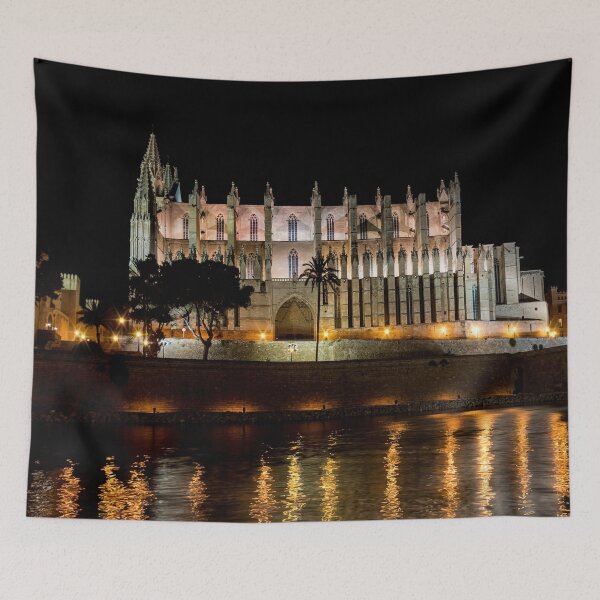Item preview, Cathedral of Palma de Mallorca at night designed and sold by Ulysse Pixel.