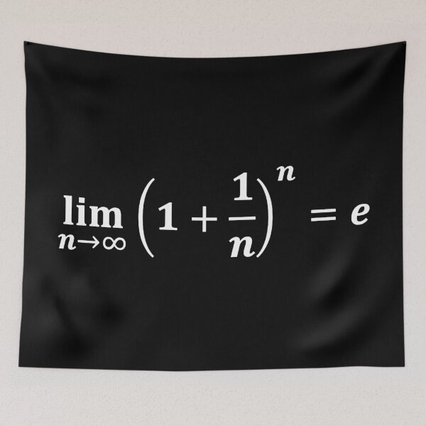 Item preview, math equations: limit equals the exponential e, calculus and math designed and sold by NoetherSym.