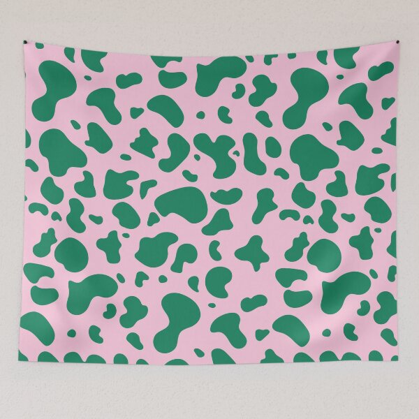 Item preview, Vacas Kawaii Green Pink Cow Pattern Print designed and sold by 1604techni.