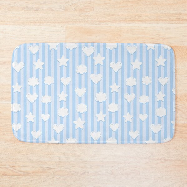 Item preview, Blue Nursery Stars Hearts Clouds Stripes Pattern designed and sold by everything4eva.