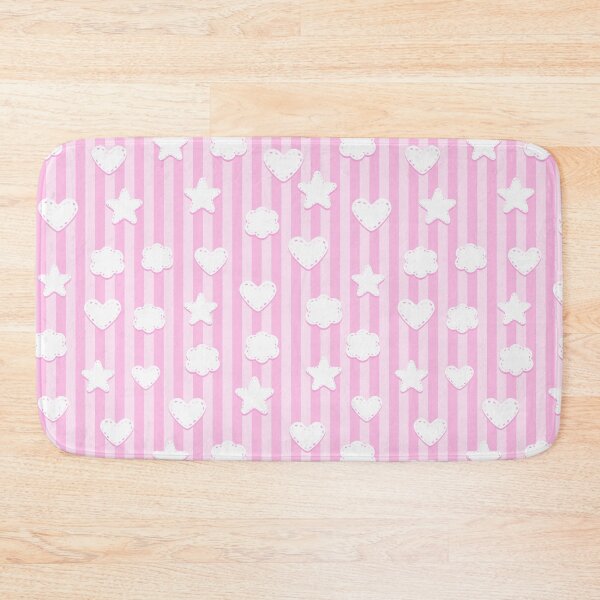 Item preview, Pink Nursery Stars Hearts Clouds Stripes Pattern designed and sold by everything4eva.
