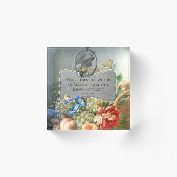2021 YEARTEXT (Fruits and Flowers) Acrylic Block