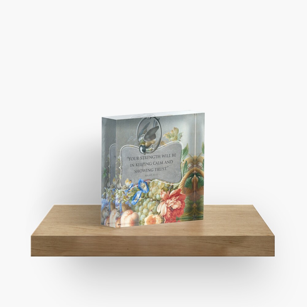 2021 YEARTEXT (Fruits and Flowers) Acrylic Block