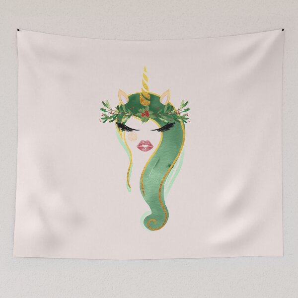 Item preview, Elegant Christmas Unicorn in Green designed and sold by BlushPearls.