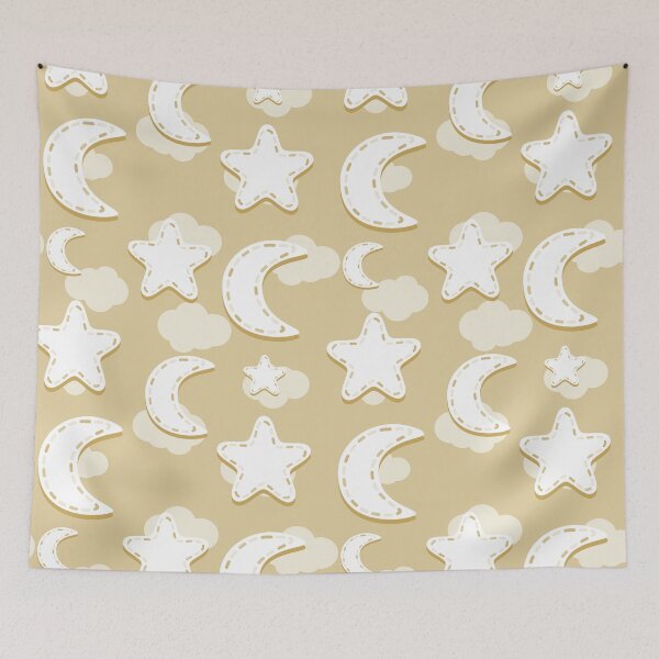 Item preview, Yellow Nursery Moon and Stars Pattern designed and sold by everything4eva.