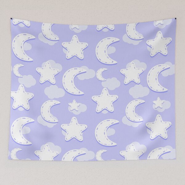 Item preview, Violet Nursery Moon and Stars Pattern designed and sold by everything4eva.