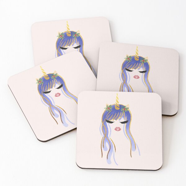 Item preview, Elegant Christmas Unicorn in Blue designed and sold by BlushPearls.