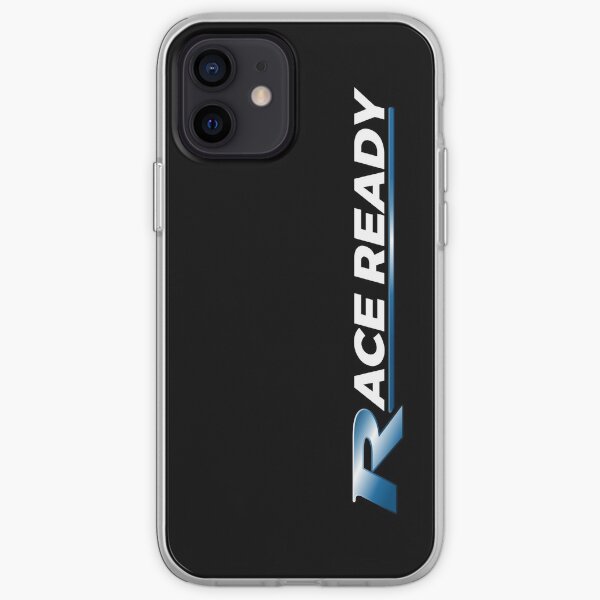 Slogan bleu "Race Ready" - design de style performance Coque souple iPhone