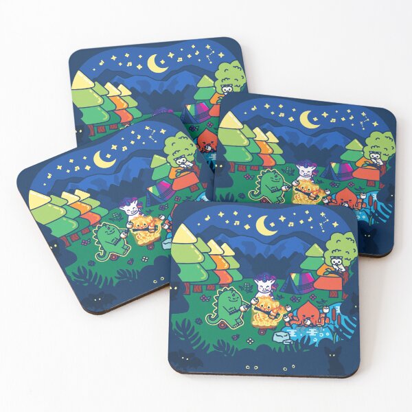 Item preview, Yuni Diploo Figer Poulpa at camp eating Marsh-mallows - Creatober 2020 day 25 designed and sold by TokiPY.