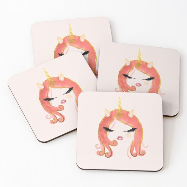 Item preview, Elegant Christmas Unicorn in Coral designed and sold by BlushPearls.