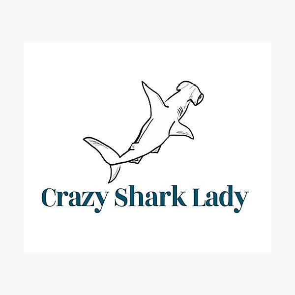 Item preview, crazy shark lady designed and sold by NancyArtDesigns.