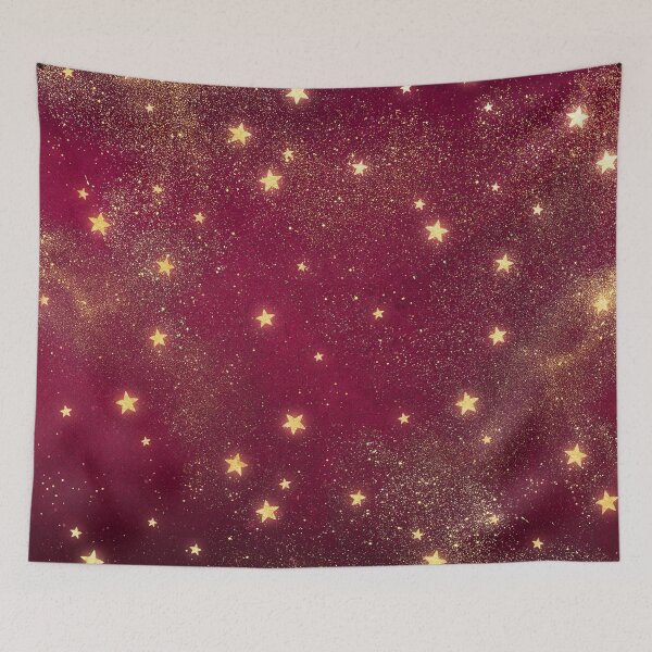 Item preview, Galaxy, Starry Night Sky, Milky Way, Burgundy with Gold Stars  designed and sold by WOW TeesAndThings.