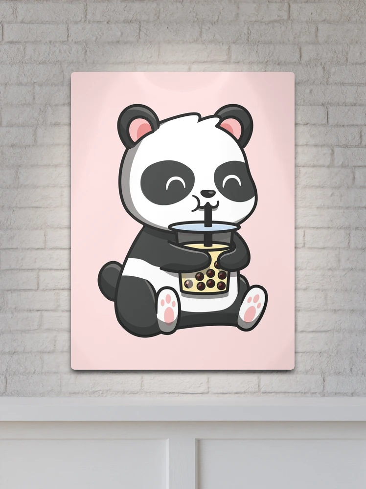 Kawaii Panda Bubble Tea' Poster, picture, metal print, paint by schmugo