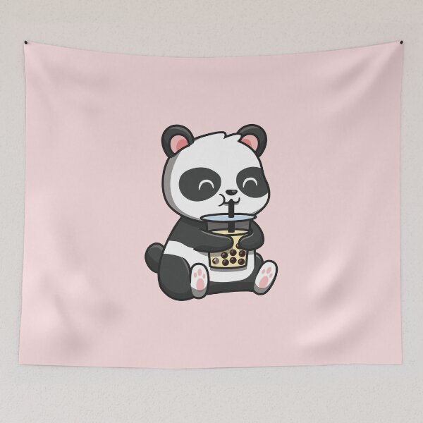 Item preview, Baby Panda drinking boba tea designed and sold by lettersbysid.