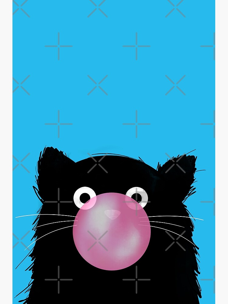 Thumbnail 3 of 3, Art Print, Chewing Gum Bubble Cat designed and sold by Doozal.