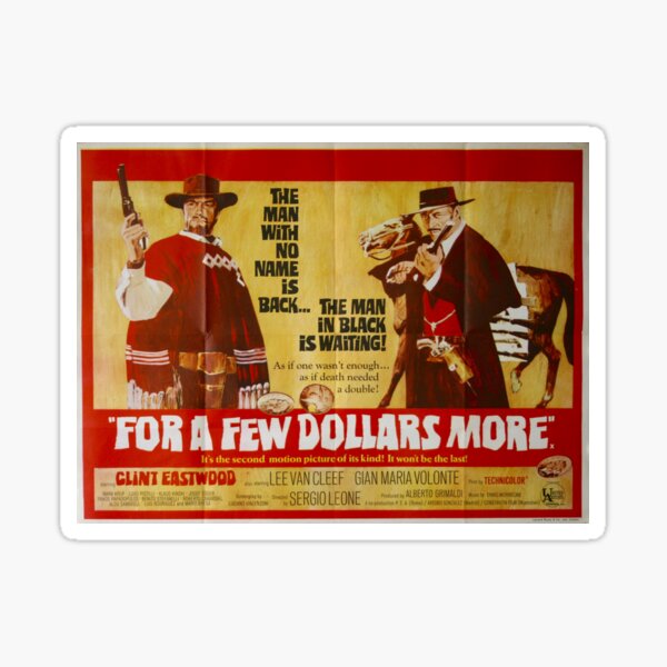 POR UNOS DÓLARES MÁS cartel de película retro Pegatina
