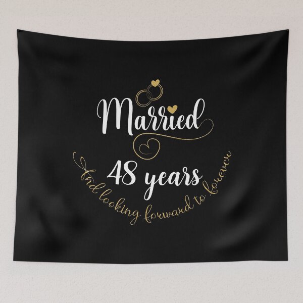 Item preview, Married 48 Years And Looking Forward To Forever Cute Couples graphic designed and sold by Grabitees.