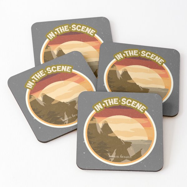 Item preview, In the scene moon beams, Retro ombre sunset mountain landscape, vintage designed and sold by BeebopGraphics.