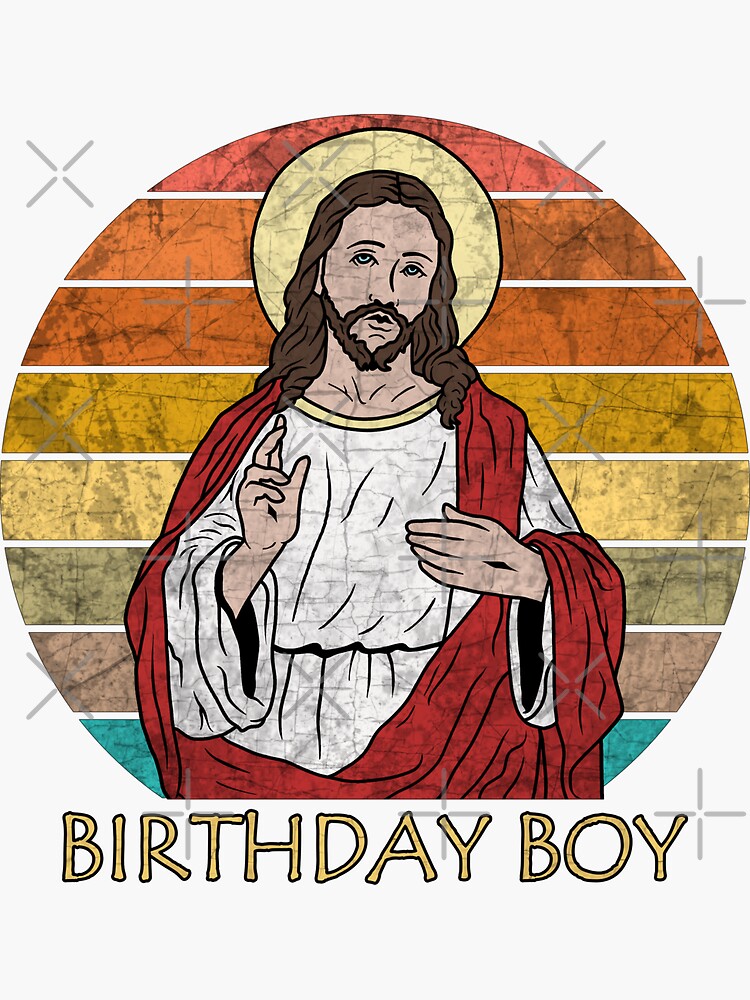 Jesus Birthday Boy Sticker By Valentinahramov Redbubble