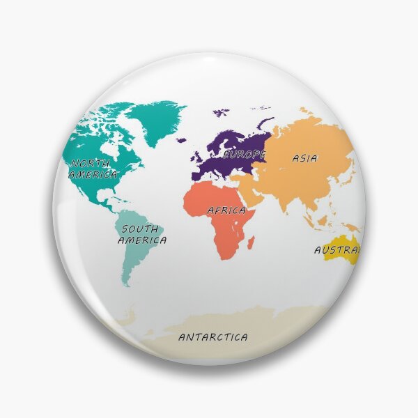 Item preview, World Map continents in the world, Africa, Antarctica, Asia, Australia/Oceania, Europe, North America and South America.  designed and sold by mashmosh.