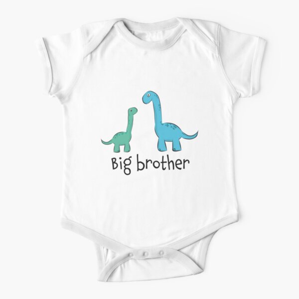 süße Langhals Dino Dinosaurier Saurier Geschwister "big brother" Baby Body Kurzarm