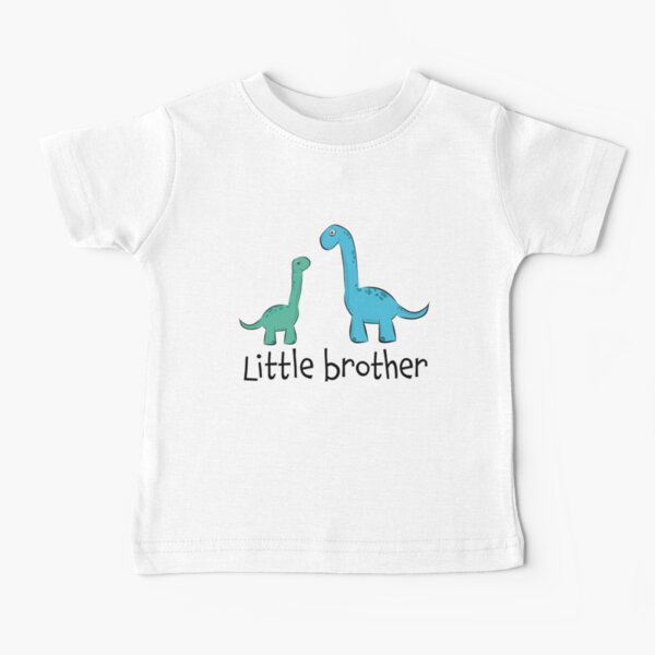 süße Langhals Dino Dinosaurier Saurier Geschwister "little brother" Baby T-Shirt