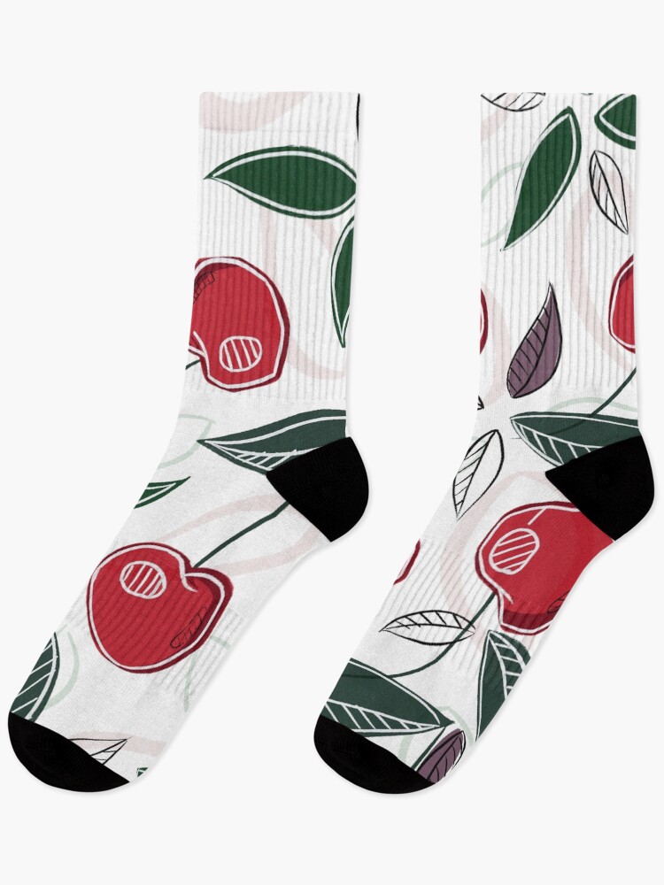Thumbnail 1 of 5, Socks, Cherry pattern designed and sold by Luunally.