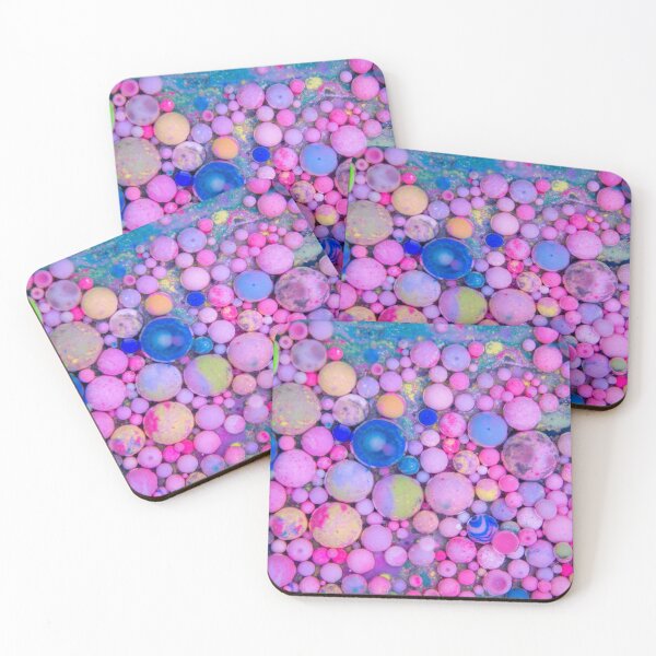 Bubbles Art Cherries Coasters (Set of 4)