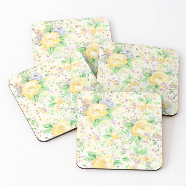 Item preview, Watercolor Flowers yellow purple violet  designed and sold by Beakka.