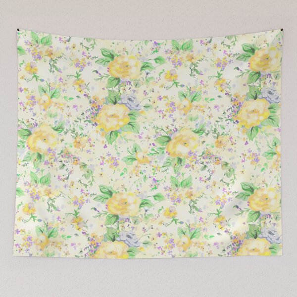 Item preview, Watercolor Flowers yellow purple violet  designed and sold by Beakka.