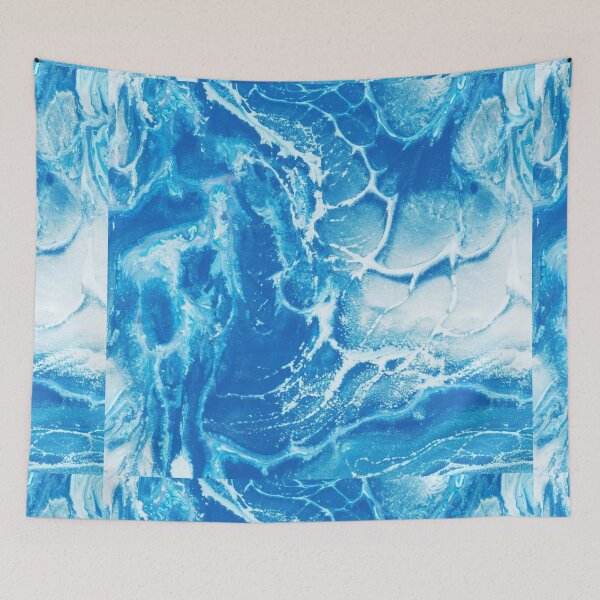 Item preview, Blue sea waves pattern, blue ocean pattern. designed and sold by Theleochick.