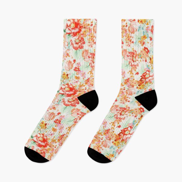 Item preview, Watercolor Flowers red orange pink designed and sold by Beakka.