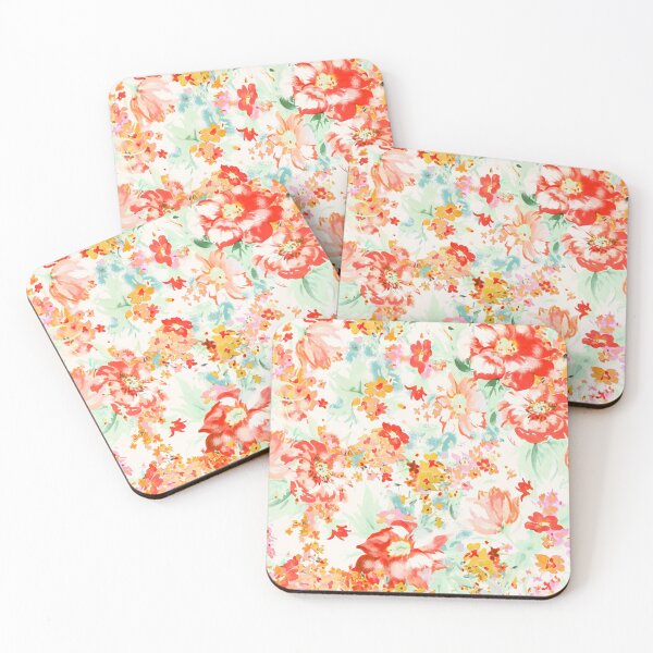 Item preview, Watercolor Flowers red orange pink designed and sold by Beakka.