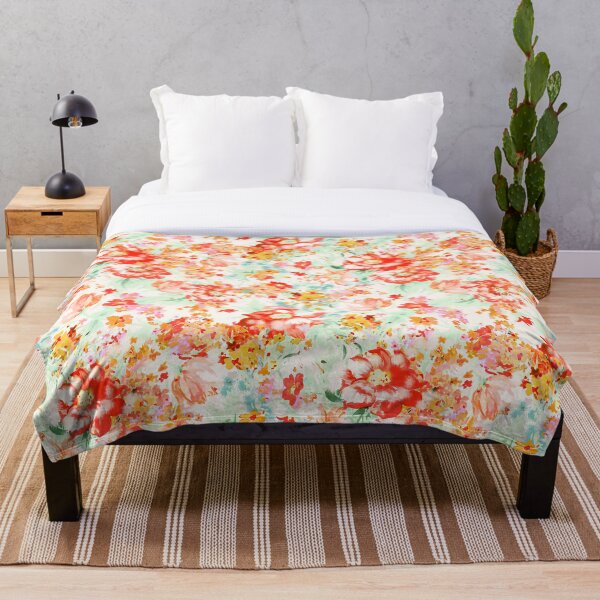 Item preview, Watercolor Flowers red orange pink designed and sold by Beakka.