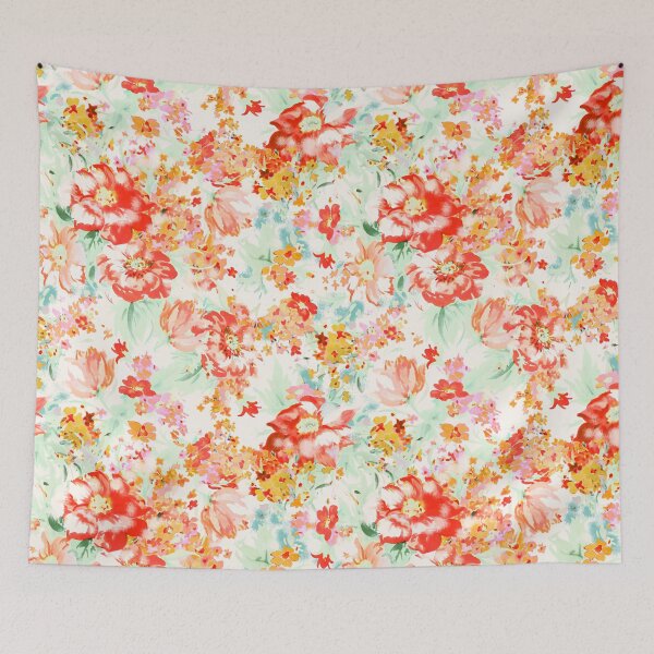 Item preview, Watercolor Flowers red orange pink designed and sold by Beakka.