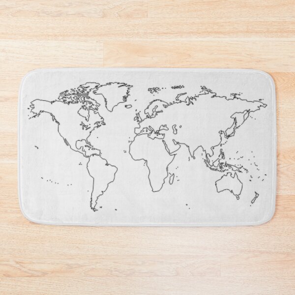 Item preview, black Outline of world map on gray background  designed and sold by mashmosh.