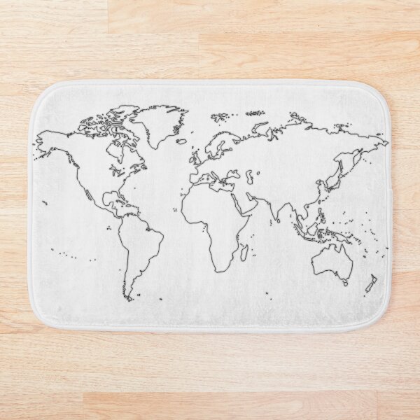 Item preview, black Outline of world map on gray background  designed and sold by mashmosh.